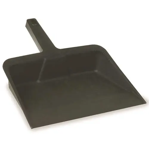 12 in. W Plastic Heavy-Duty Dust Pan Black
