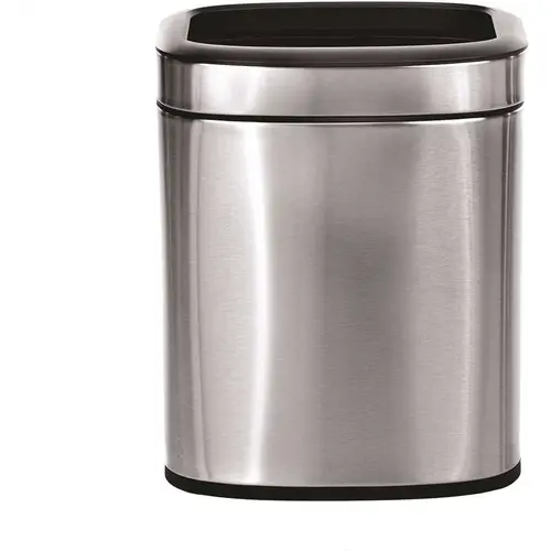 2.6 Gal. Stainless Steel Rectangular Liner Open Top Trash Can 2.6 Gal. Stainless Steel Rectangular Liner Open Top Trash Can