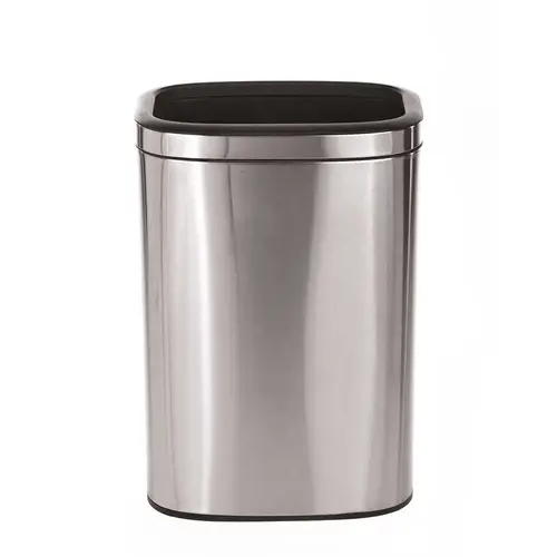10.5 Gal. Stainless Steel Rectangular Liner Open Top Trash Can 10.5 Gal. Stainless Steel Rectangular Liner Open Top Trash Can