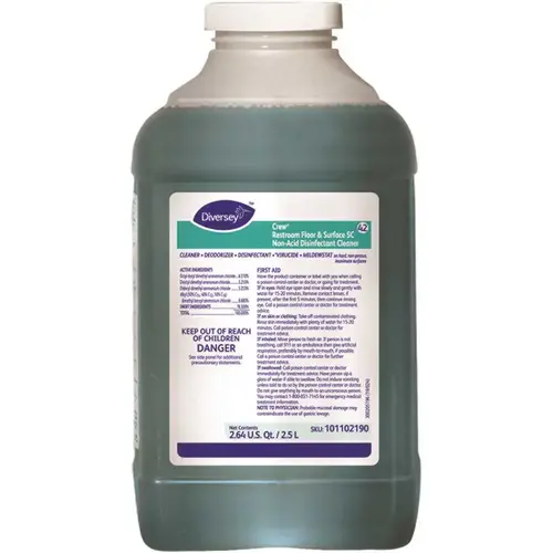2.5 l Fresh Restroom Floor and Surface SC Non-Acid Disinfectant Cleaner Green - pack of 2