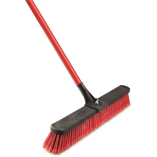 24 in. Multi-Surface Push Broom-Complete Set with Clamp-Style Handle - pack of 4