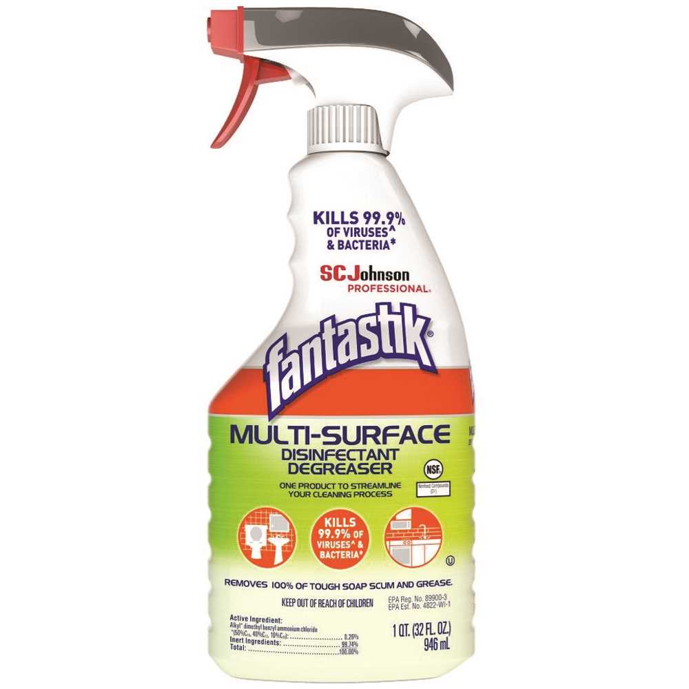 FANTASTIK 311836-XCP8 SC Johnson Professional fantastik Multi-Surface Disinfectant Degreaser, 32 floz Clear Purple - pack of 8