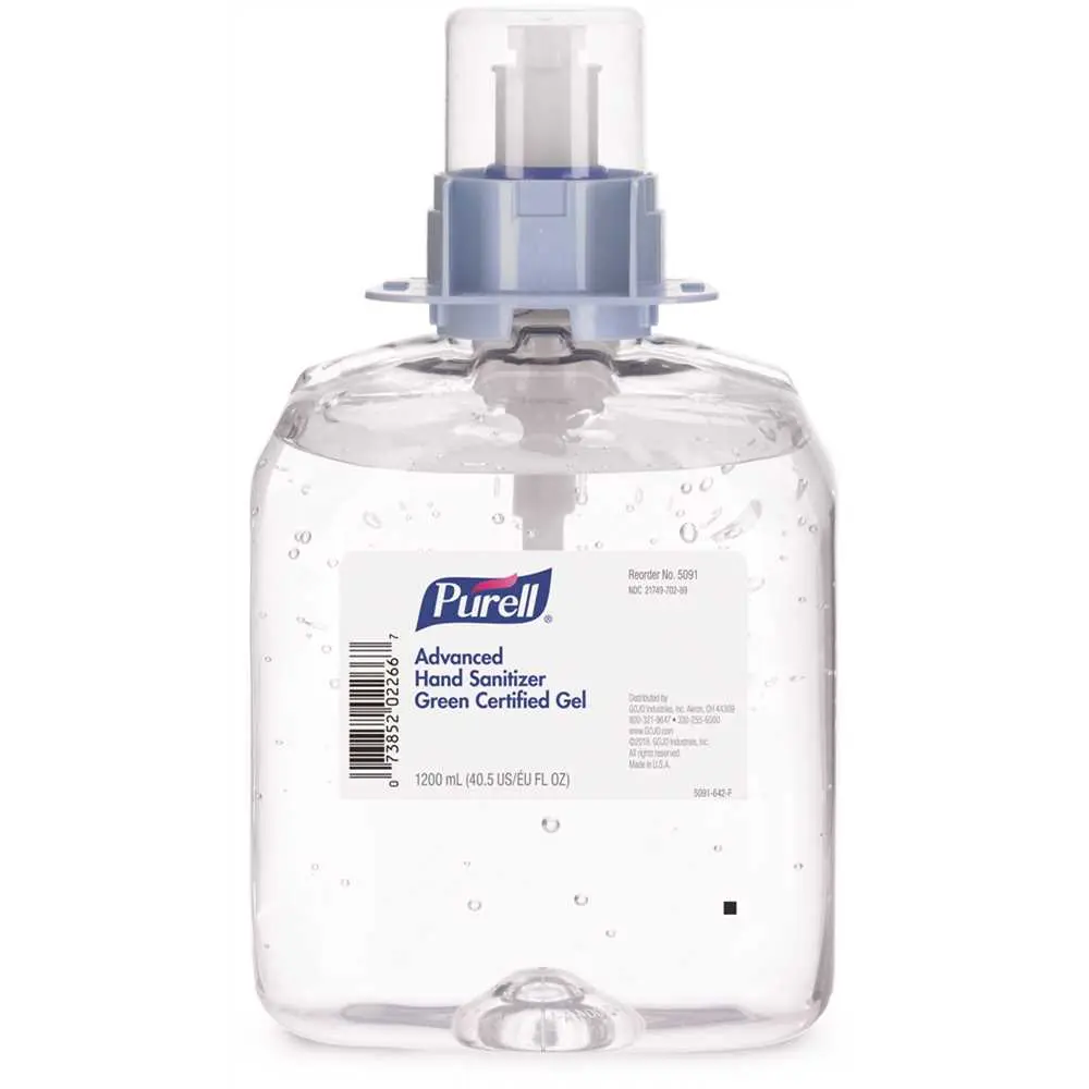 PURELL Green Certified 1200 mL Fragrance Free Advanced Hand Sanitizer Gel Refill Clear - pack of 4 5091-04 PURELL Green Certified 1200 mL Fragrance Free Advanced Hand Sanitizer Gel Refill Clear - pack of 4 5091-04
