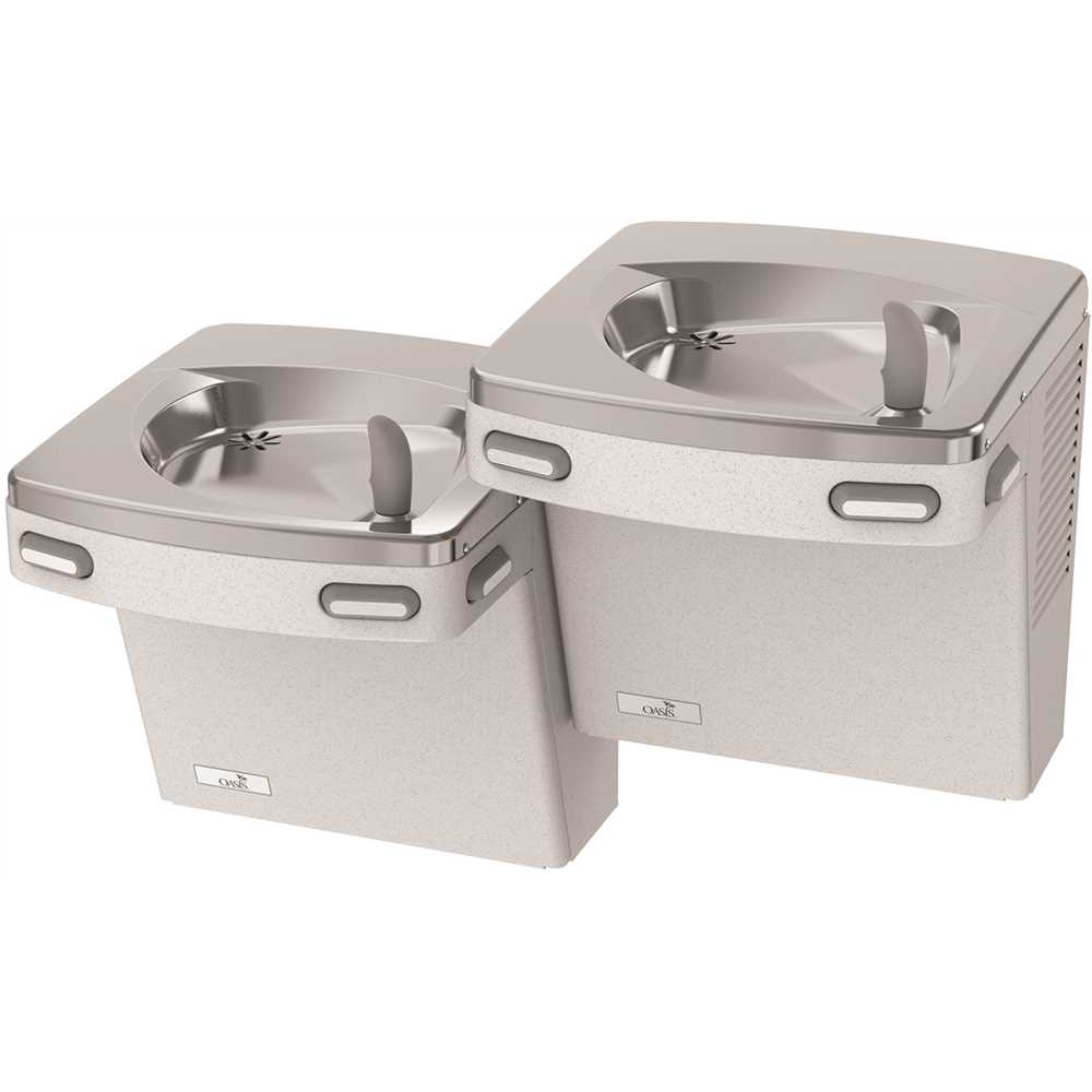 OASIS PG8ACSL GST Barrier-Free Versacooler II Push-Button Greystone Bi-Level Refrigerated Drinking Fountain Faucet
