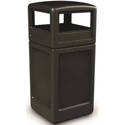 PolyTec 42 Gal. Black Square Trash Can with Dome-Lid PolyTec 42 Gal. Black Square Trash Can with Dome-Lid