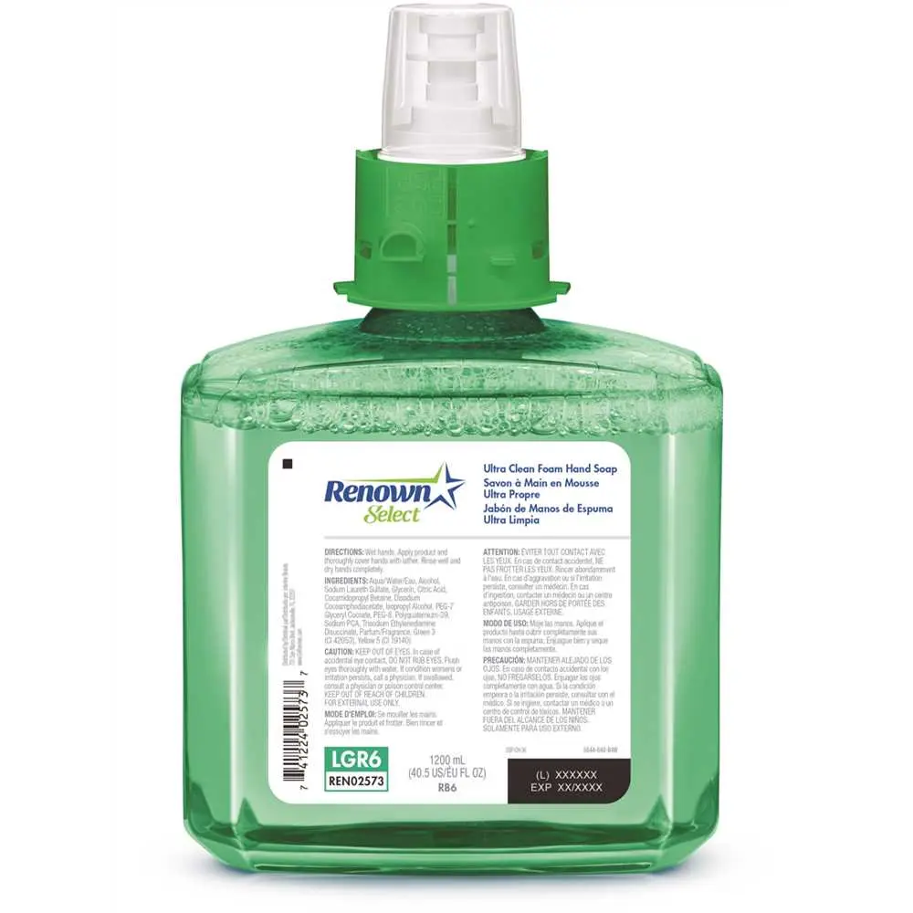 Renown RB6 1200 ml Clean Release Tech Foaming Soap Light Green REN02573