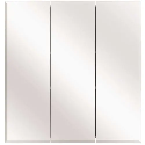 24-3/8 in. W x 25-1/4 in. H Frameless Surface-Mount Tri-View Bathroom Medicine Cabinet Silver 24-3/8 in. W x 25-1/4 in. H Frameless Surface-Mount Tri-View Bathroom Medicine Cabinet Silver