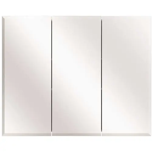 36-3/8 in. W x 30-3/16 in. H Frameless Surface-Mount Tri-View Bathroom Medicine Cabinet White