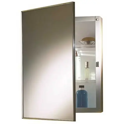 16 in. x 22 in. Recessed Medicine Cabinet in White Sliver 16 in. x 22 in. Recessed Medicine Cabinet in White Sliver