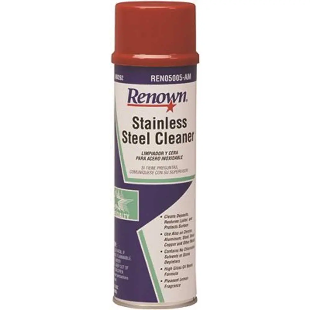 Renown 15 oz. Oil Based Aerosol Stainless Steel Cleaner REN05005-AM Renown 15 oz. Oil Based Aerosol Stainless Steel Cleaner REN05005-AM