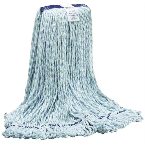 Standard Medium Blue and White Blend Loop-End Finish Wet String Mop Head with 1 in. Head Band Standard Medium Blue and White Blend Loop-End Finish Wet String Mop Head with 1 in. Head Band
