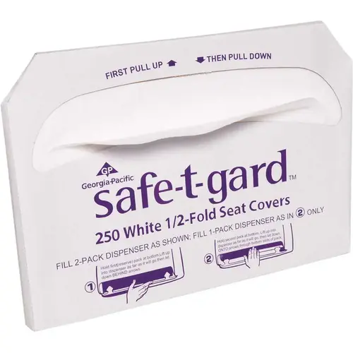 14.5 in. x 17 in. White Half-Fold Toilet Seat Cover - pack of 20