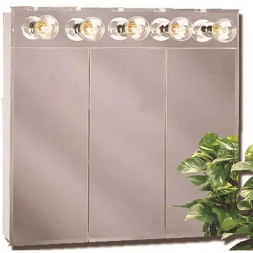 Tm Series 30 in. Beveled Mirror Lighted Tri-View Medicine Cabinet Gray Tm Series 30 in. Beveled Mirror Lighted Tri-View Medicine Cabinet Gray