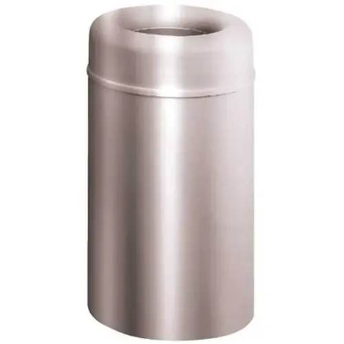 Crowne 30 Gal. Open Top Trash Can Silver metallic Crowne 30 Gal. Open Top Trash Can Silver metallic