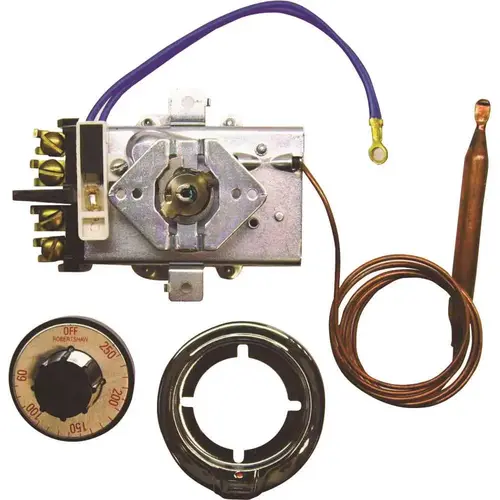 Electric Cook Control Thermostat 120/277-Volt Dial Range 60 Deg. F - 250 Deg. F Multi-Colored Electric Cook Control Thermostat 120/277-Volt Dial Range 60 Deg. F - 250 Deg. F Multi-Colored