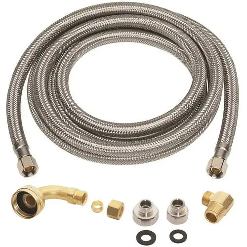3/8 in. x 3/8 in. x 96 in. Stainless Steel Universal Dishwasher Supply Line 3/8 in. x 3/8 in. x 96 in. Stainless Steel Universal Dishwasher Supply Line