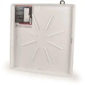 Camco 20762 28 in. x 30 in. Washing Machine Drain Pan Stackable with PVC Fitting
