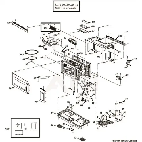 Microwave Control Shield Cover Black