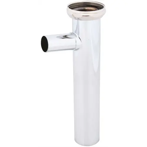 1-1/2 in x 8 in 17-Gauge Brass Direct Connect Branch Tailpiece, Chrome