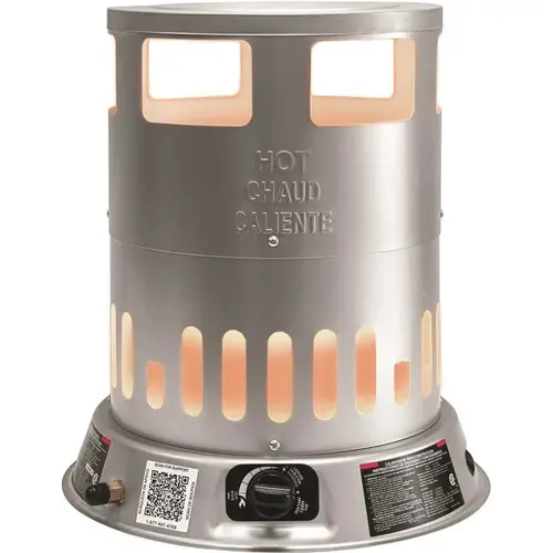 50K-80K BTU Convection Propane Tower Portable Heater Silver