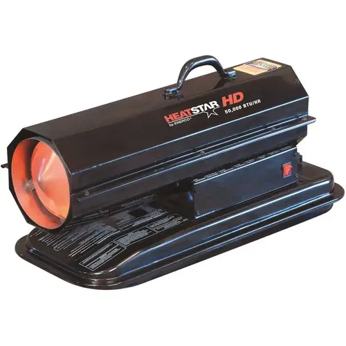 50,000 BTU Heavy Duty Portable Forced Air Kerosene Heater BLACK