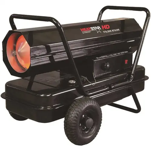 175,000 BTU Heavy Duty Forced Air Kerosene Portable Heater BLACK
