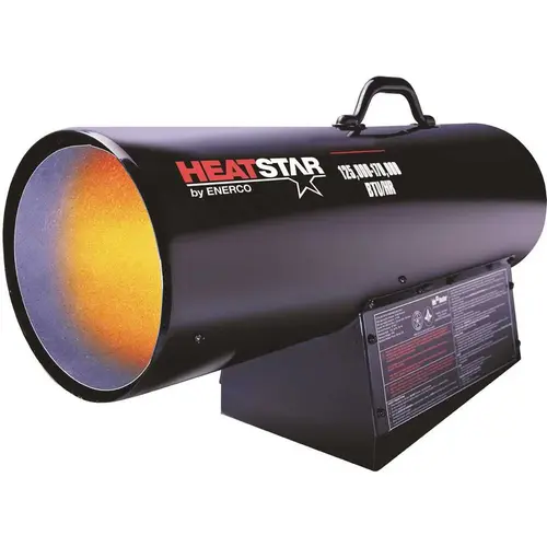 125,000 - 170,000 BTU Heavy Duty Portable Forced Air Propane Heater BLACK