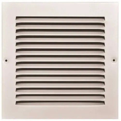 8 in. x 8 in. White Stamped Return Air Grille