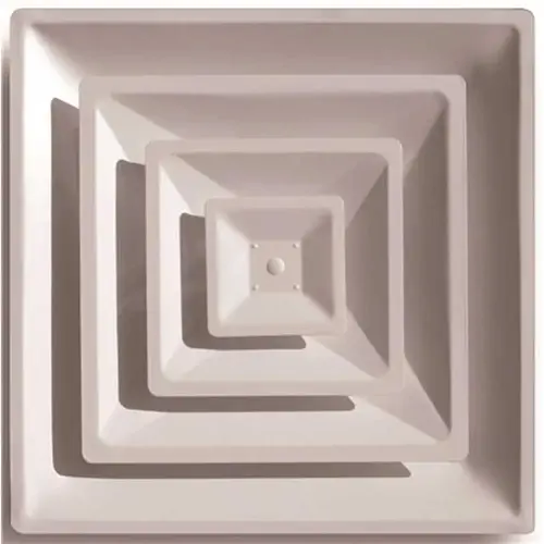 2 ft. x 2 ft. T-Bar 3-Cone Step Down Diffuser with 8 in. Collar White 2 ft. x 2 ft. T-Bar 3-Cone Step Down Diffuser with 8 in. Collar White