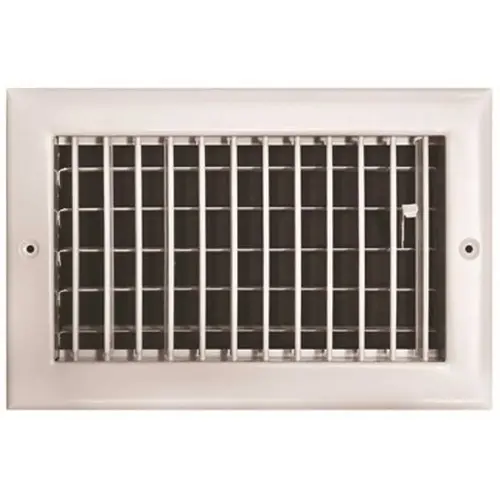 10 in. x 6 in. Adjustable 1 Way Wall/Ceiling Register White