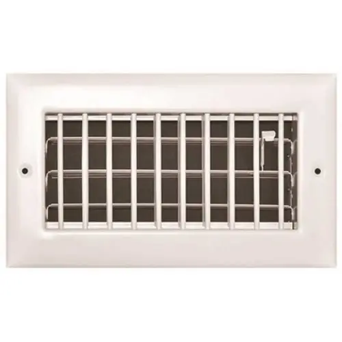 8 in. x 4 in. Adjustable 1 Way Wall/Ceiling Register White 8 in. x 4 in. Adjustable 1 Way Wall/Ceiling Register White