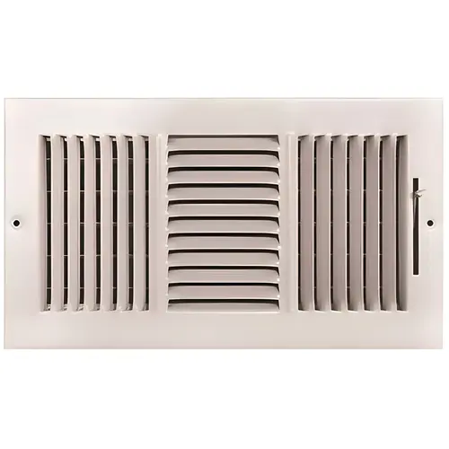 12 in. x 6 in. 3-Way Steel Wall/Ceiling Register White