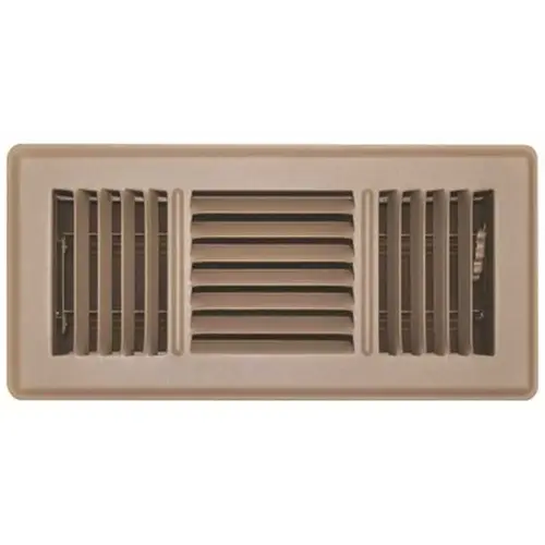 4 in. x 10 in. 3-Way Brown Floor Register