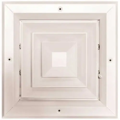 8 in. x 8 in. 4-Way Aluminum Square Ceiling Diffuser White