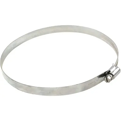 6 in. Galvanized Steel Worm Gear Clamp Silver