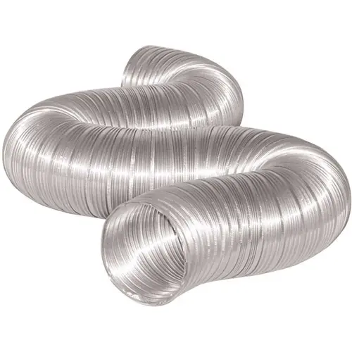 4 in. x 8 ft. Semi-Rigid Flexible Aluminum Dryer Vent Duct silver