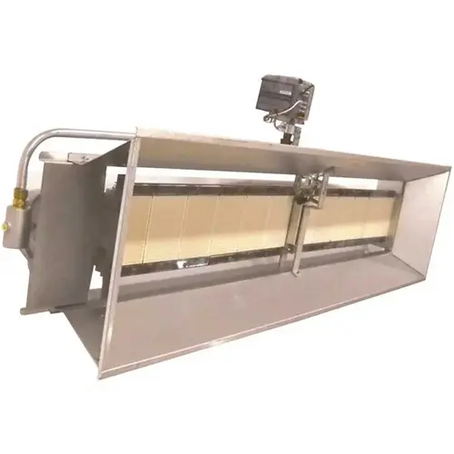 High Intensity Overhead 100,000 BTU Radiant Natural Gas Portable Heater with Power Pile Silver