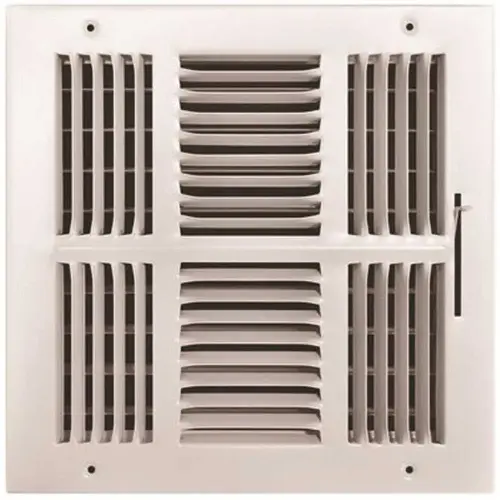 10 in. x 10 in. 4-Way Steel Wall/Ceiling Register , White 10 in. x 10 in. 4-Way Steel Wall/Ceiling Register , White