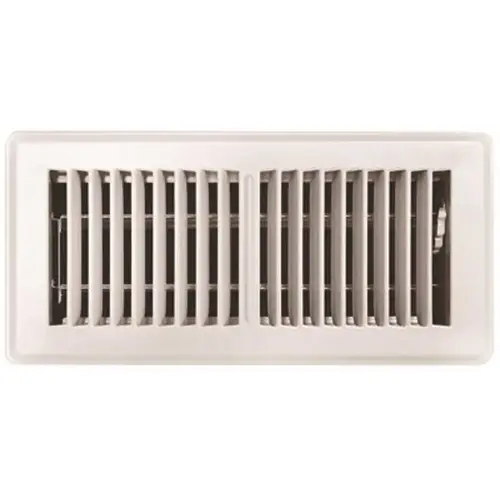 4 in. x 10 in. White Floor Register