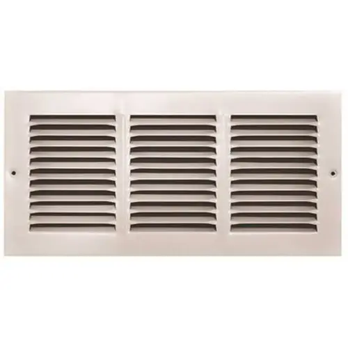 14 in. x 6 in. White Stamped Return Air Grille