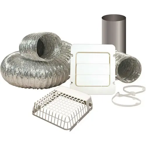 4 in. x 8 ft. Dryer Vent Kit with Guard white 4 in. x 8 ft. Dryer Vent Kit with Guard white