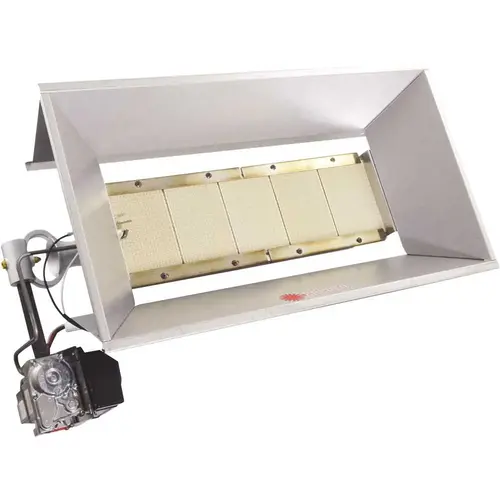 High Intensity Overhead 40,000 BTU Radiant Natural Gas Portable Heater with Power Pile Silver