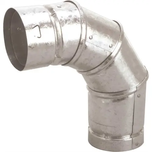 3 in. Steel 90-Degree Adjustable Gas Vent Elbow Gray
