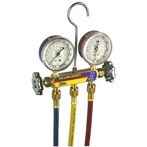 SERIES 41 CHARGING MANIFOLD ASSEMBLY FOR R-12, R-22, AND R-502, 3-FOOT HOSES SERIES 41 CHARGING MANIFOLD ASSEMBLY FOR R-12, R-22, AND R-502, 3-FOOT HOSES