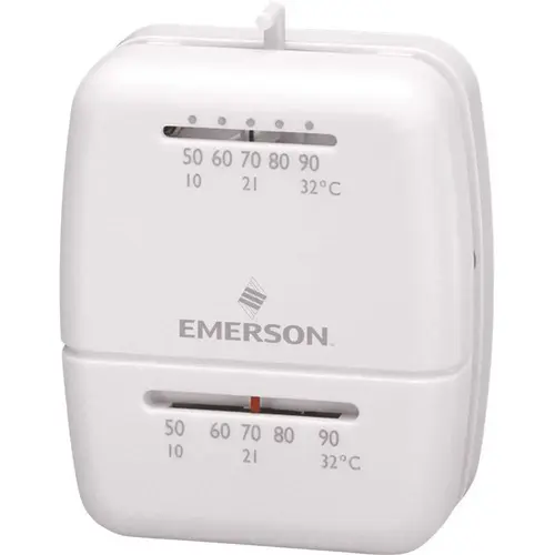Mechanical Heat Only Thermostat, White