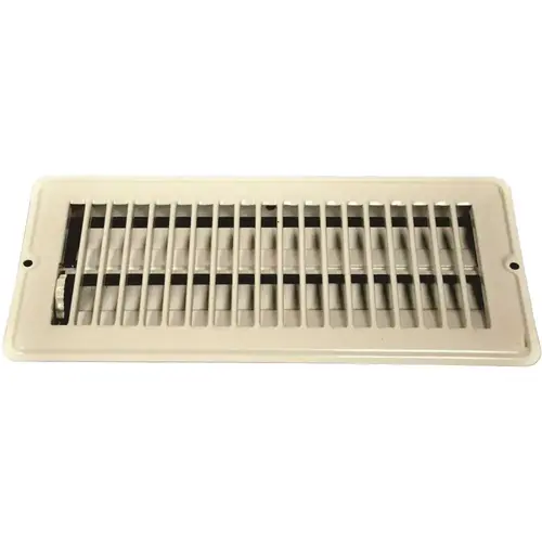 4 in. x 10 in. Steel Floor Register with 7/8 in. Drop in White 4 in. x 10 in. Steel Floor Register with 7/8 in. Drop in White