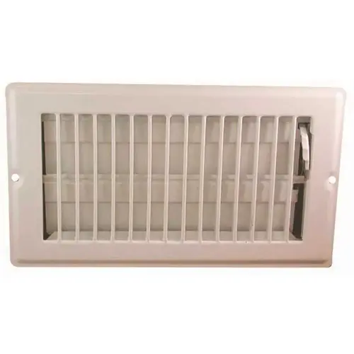 8 in. x 4 in. White Steel Floor Register with 7/8 in. Drop 8 in. x 4 in. White Steel Floor Register with 7/8 in. Drop