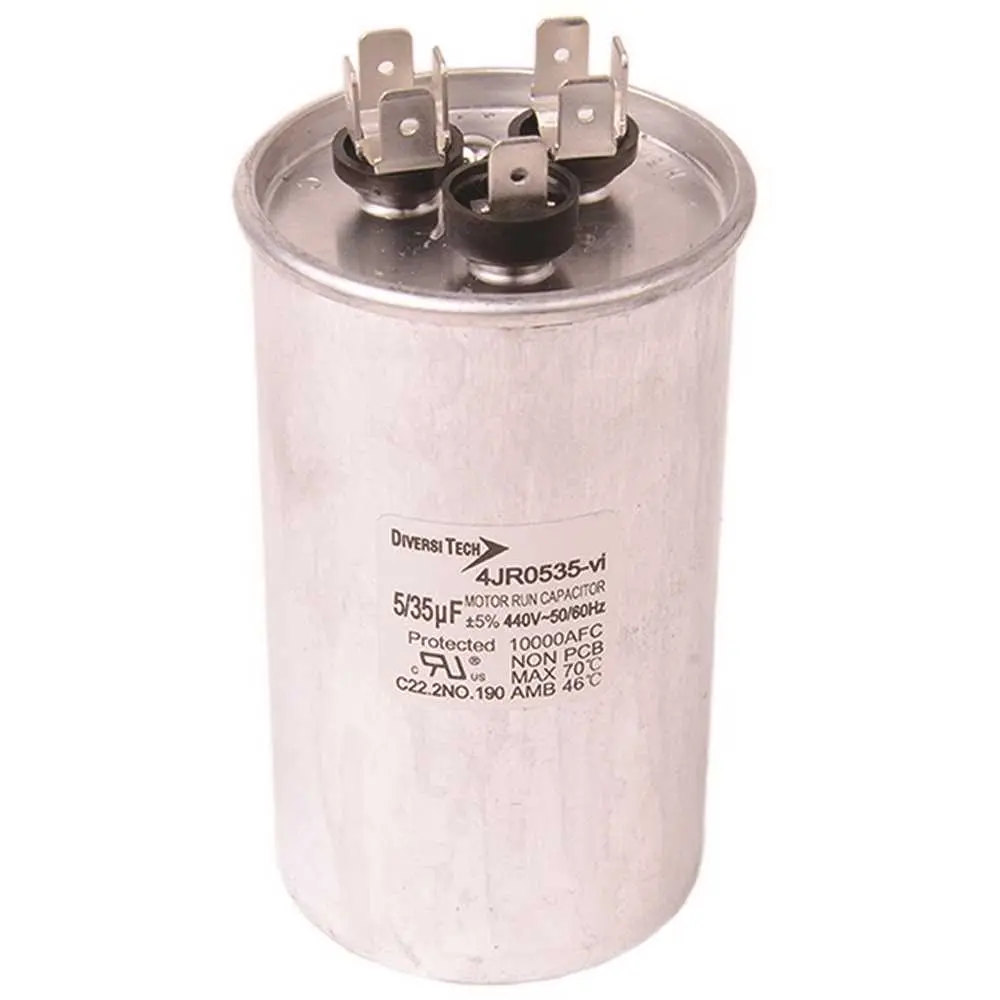Diversitech 35/5 MFD 440 VAC Round Dual Motor Run Capacitor 4JR0535