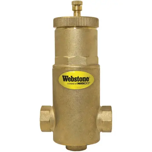 1 in. Forged Brass FIP Air Separator with Removable Vent Head and Coalescing Medium