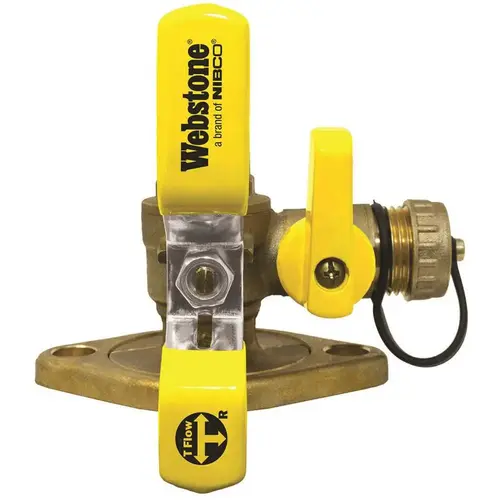 1 in. Threaded Lead Free Union Ball Drain Valve with Rotating Flange and Multi-Function Hose Drain